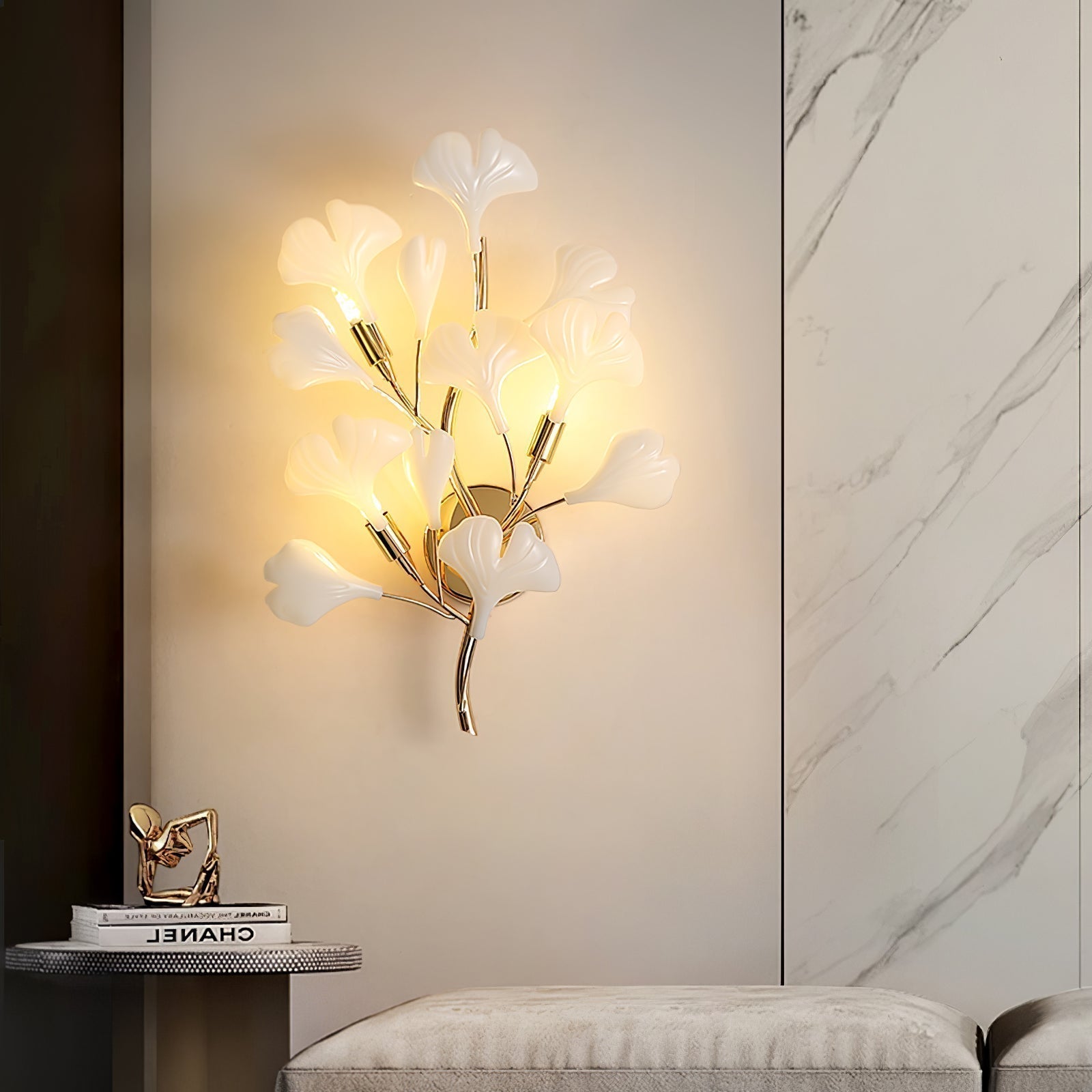 Wylie Applique Murale Postmoderne Luxe Gingko Céramique