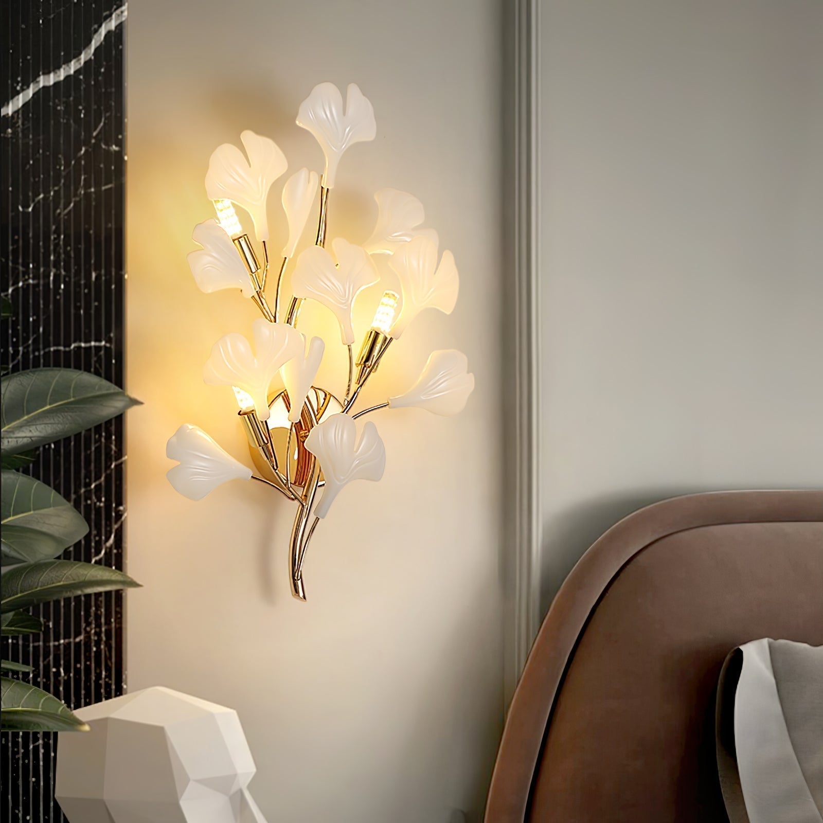 Wylie Applique Murale Postmoderne Luxe Gingko Céramique