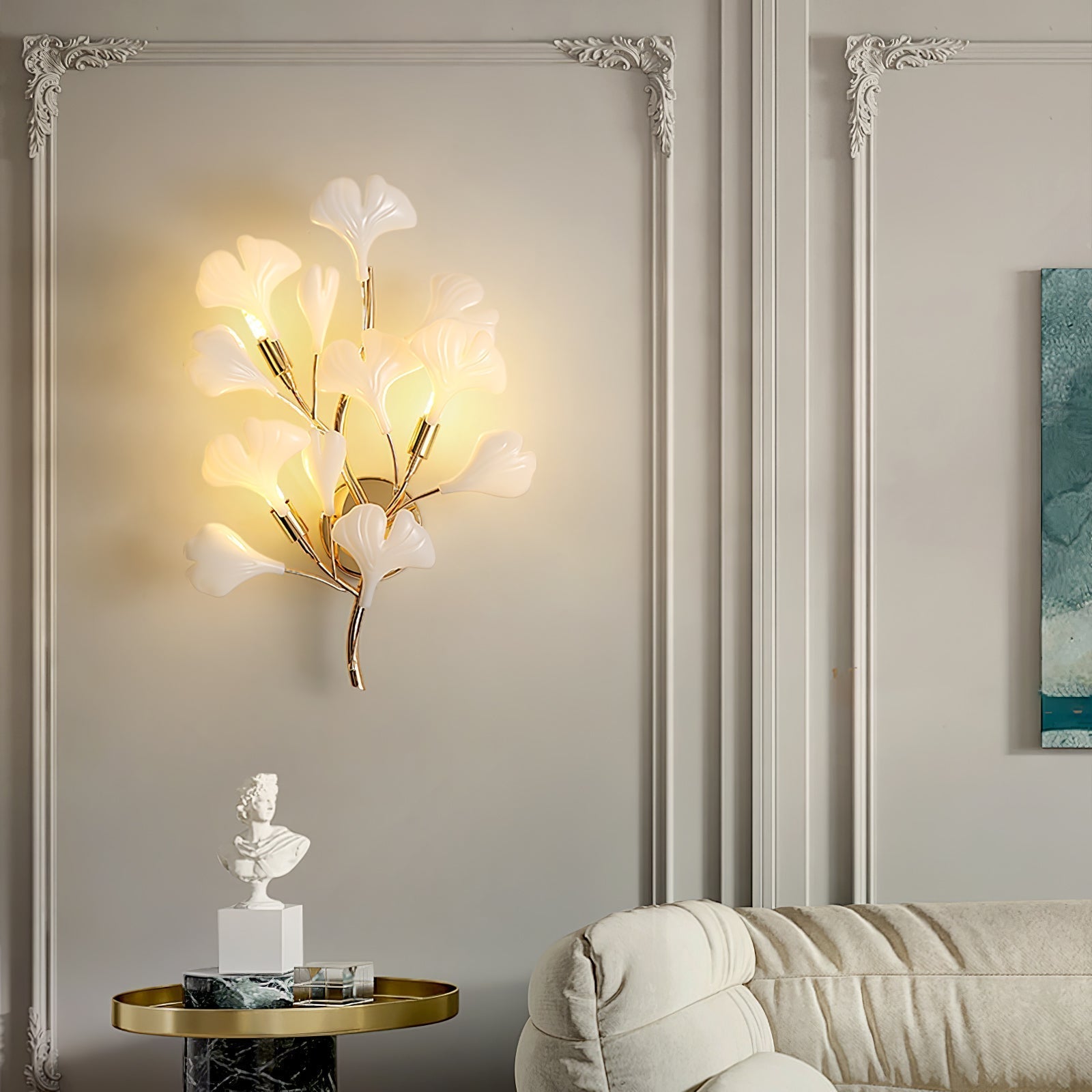 Wylie Applique Murale Postmoderne Luxe Gingko Céramique