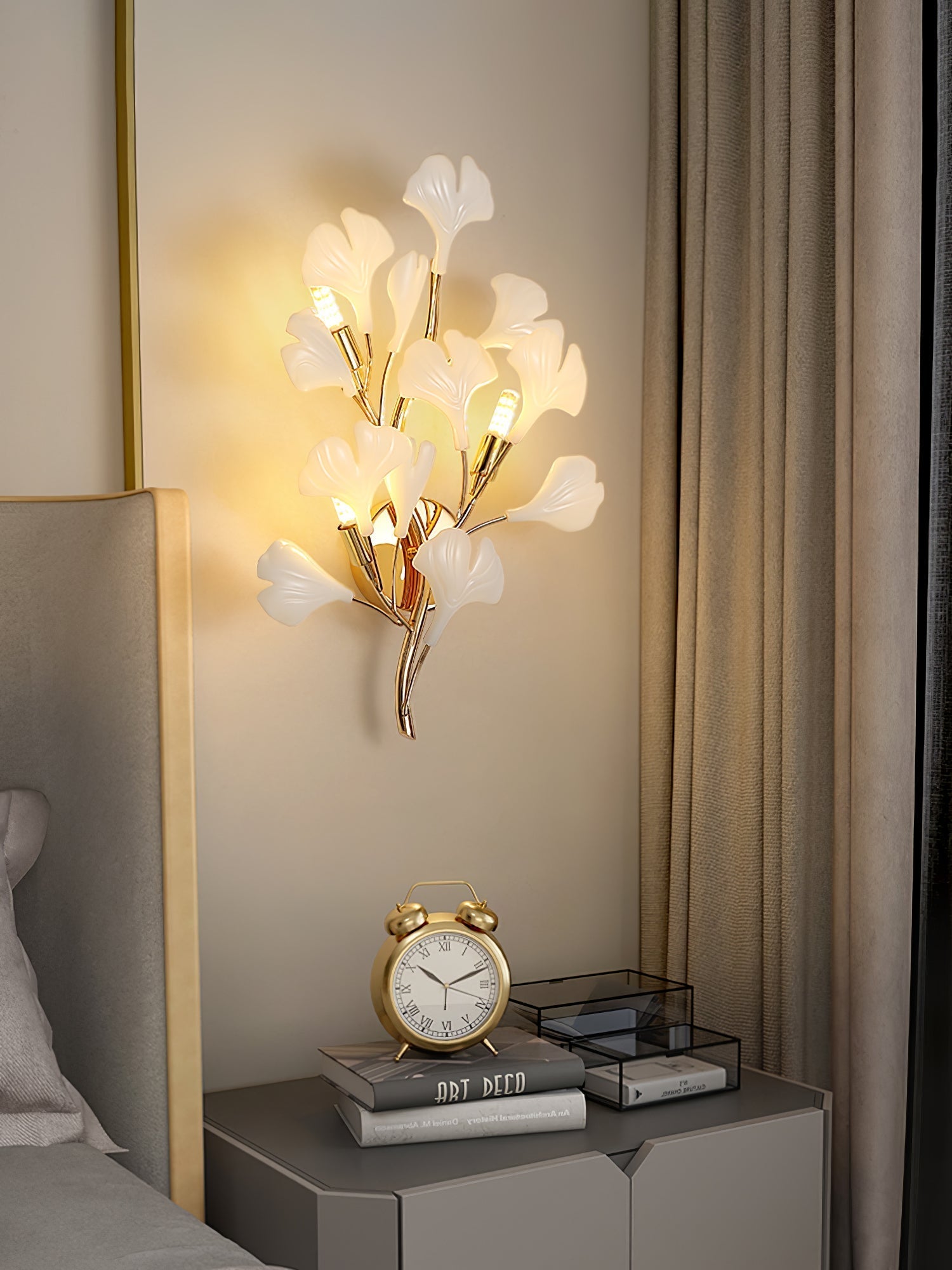 Wylie Applique Murale Postmoderne Luxe Gingko Céramique