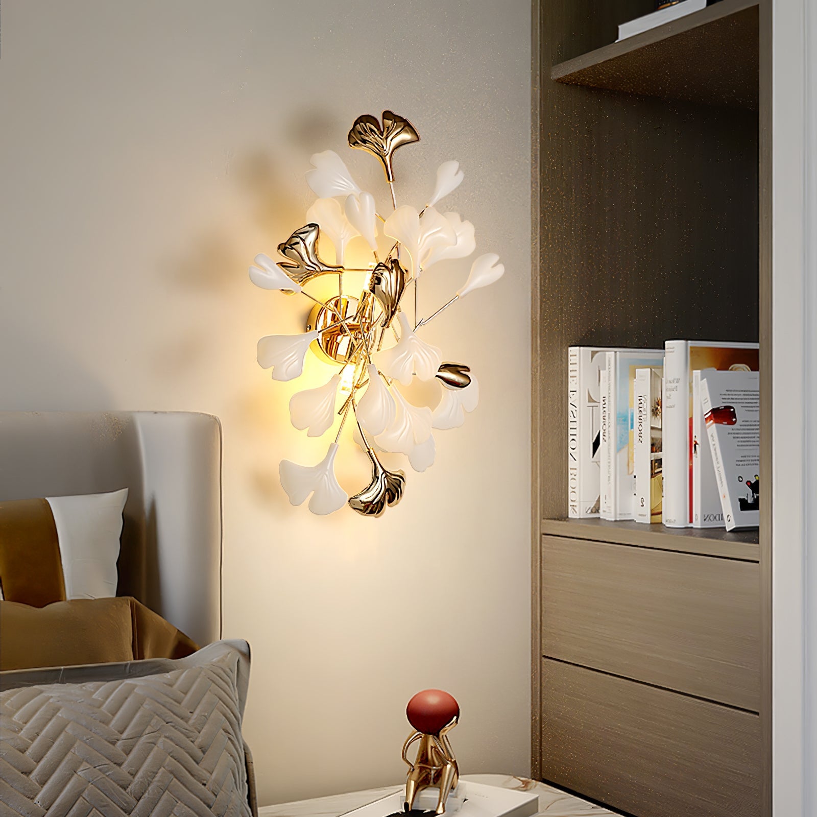 Wylie Applique Murale Postmoderne Luxe Gingko Céramique