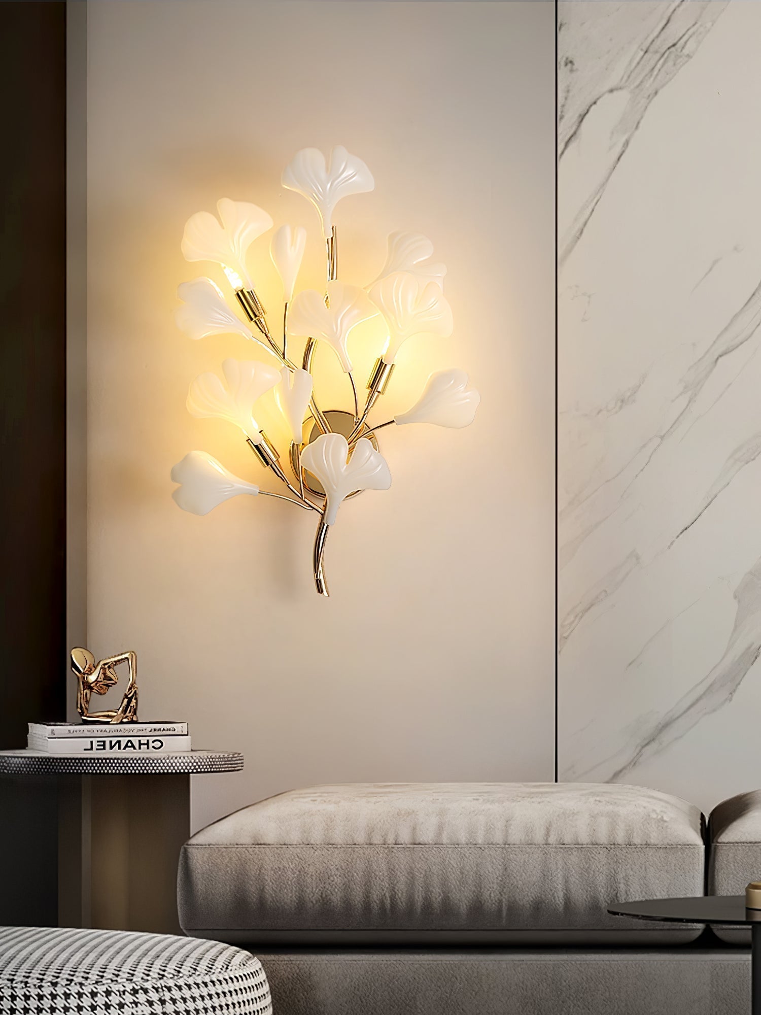 Wylie Applique Murale Postmoderne Luxe Gingko Céramique