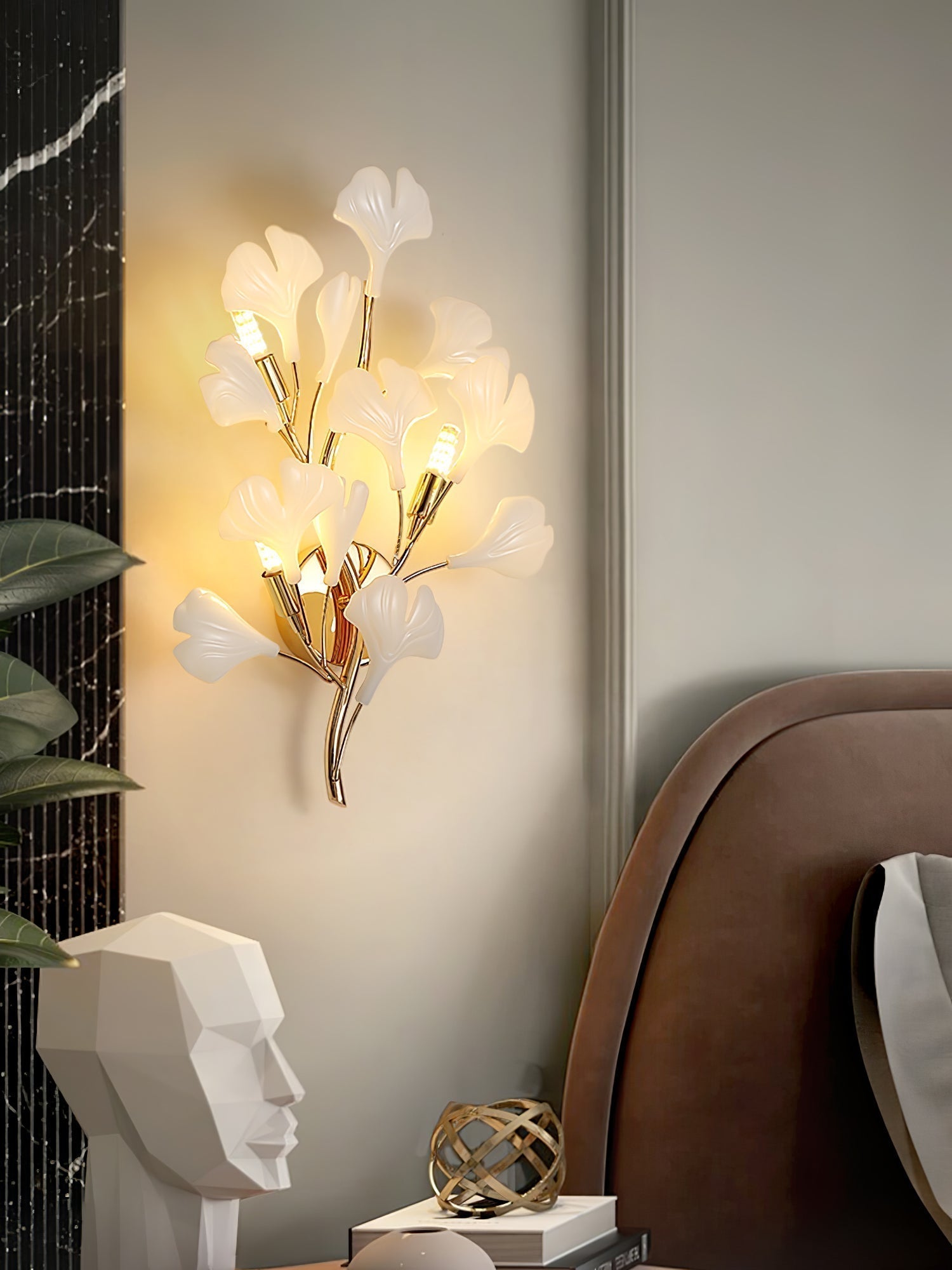 Wylie Applique Murale Postmoderne Luxe Gingko Céramique