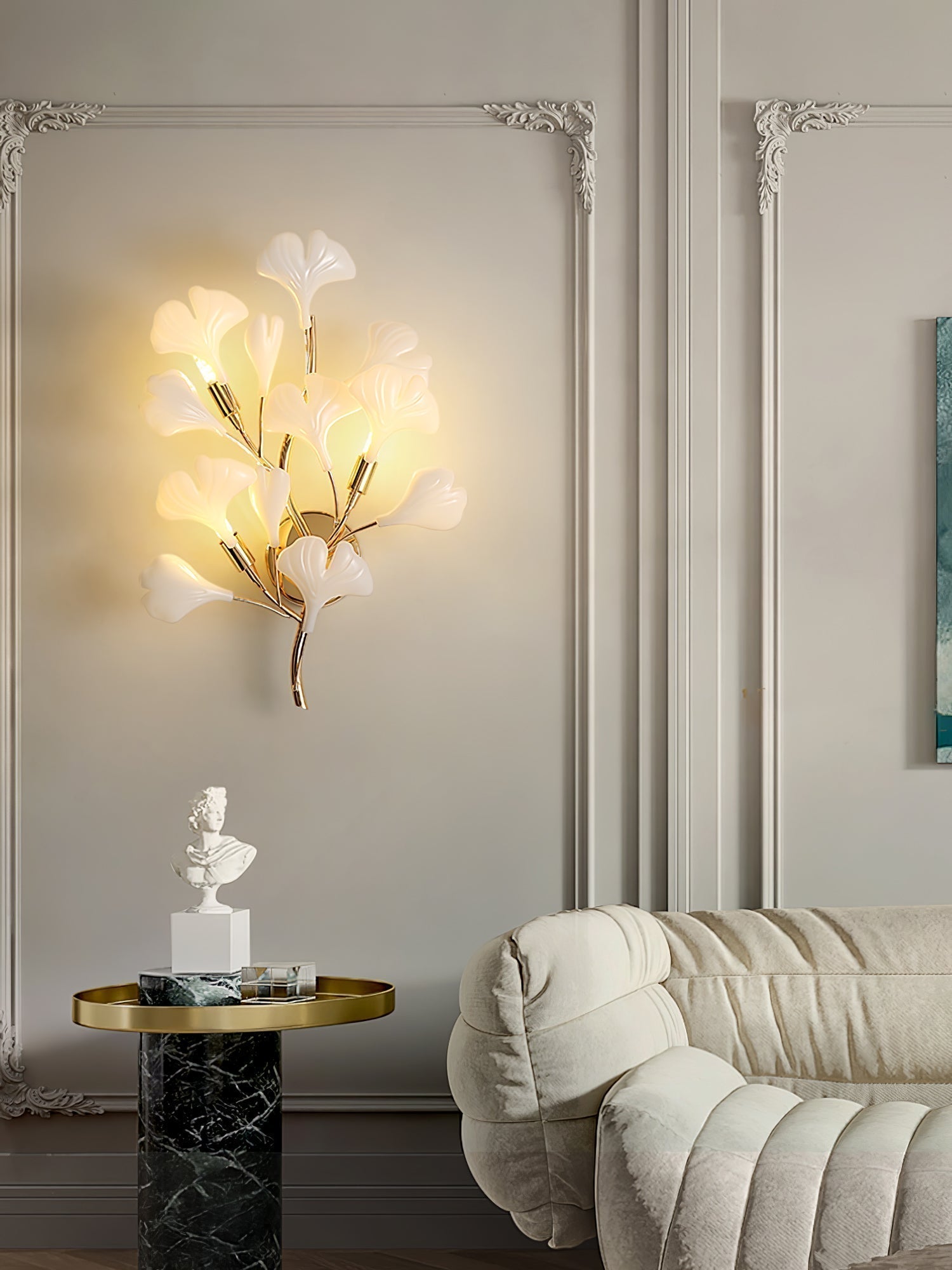 Wylie Applique Murale Postmoderne Luxe Gingko Céramique