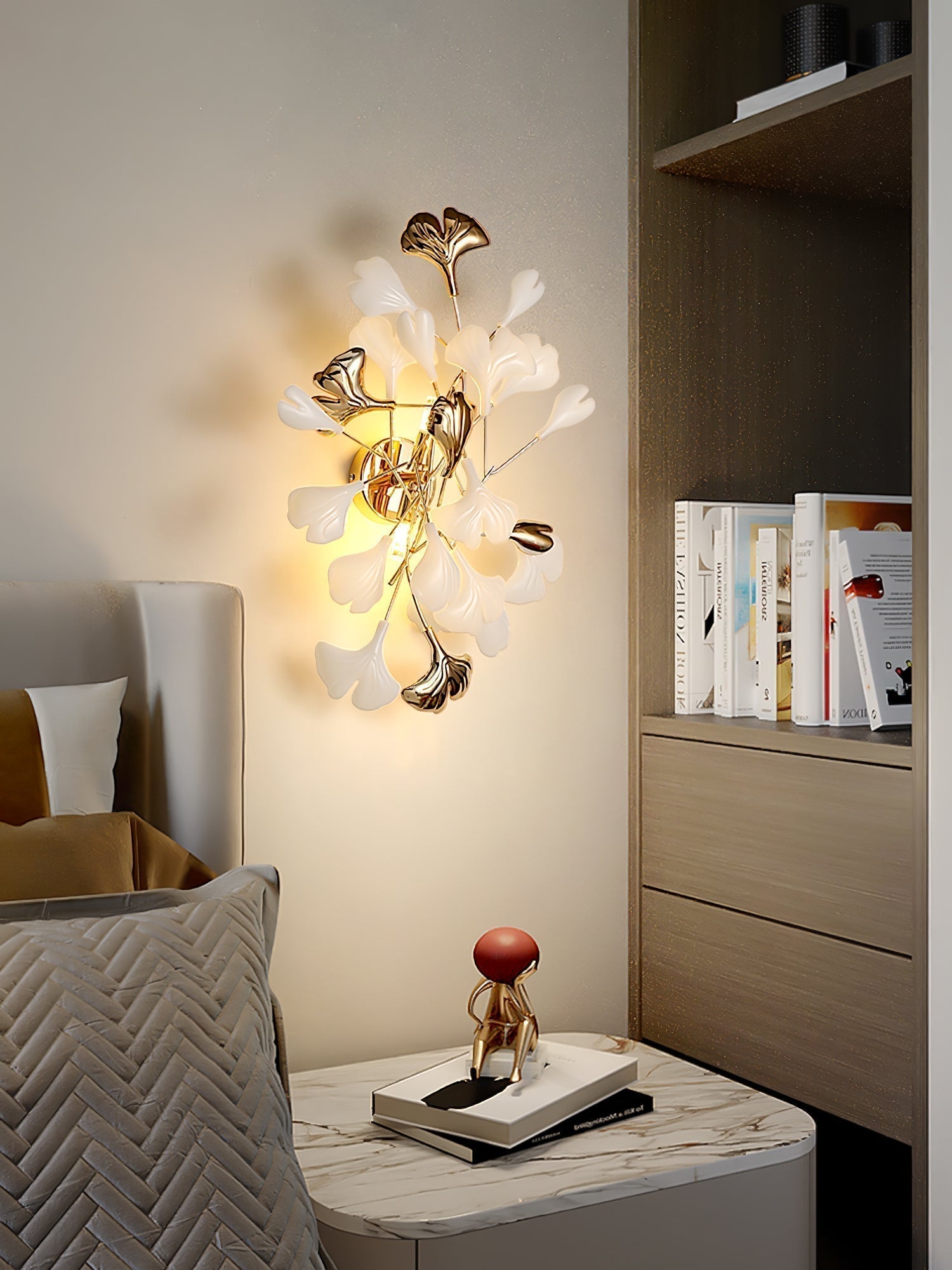 Wylie Applique Murale Postmoderne Luxe Gingko Céramique
