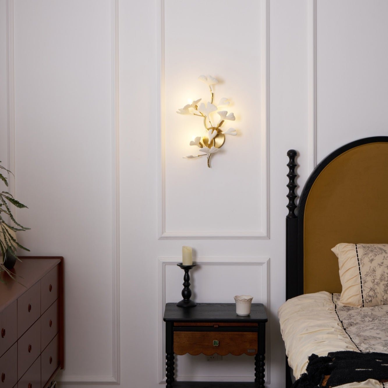 Wylie Applique Murale Postmoderne Luxe Gingko Céramique
