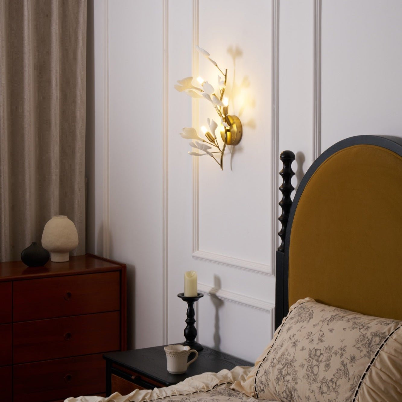 Wylie Applique Murale Postmoderne Luxe Gingko Céramique