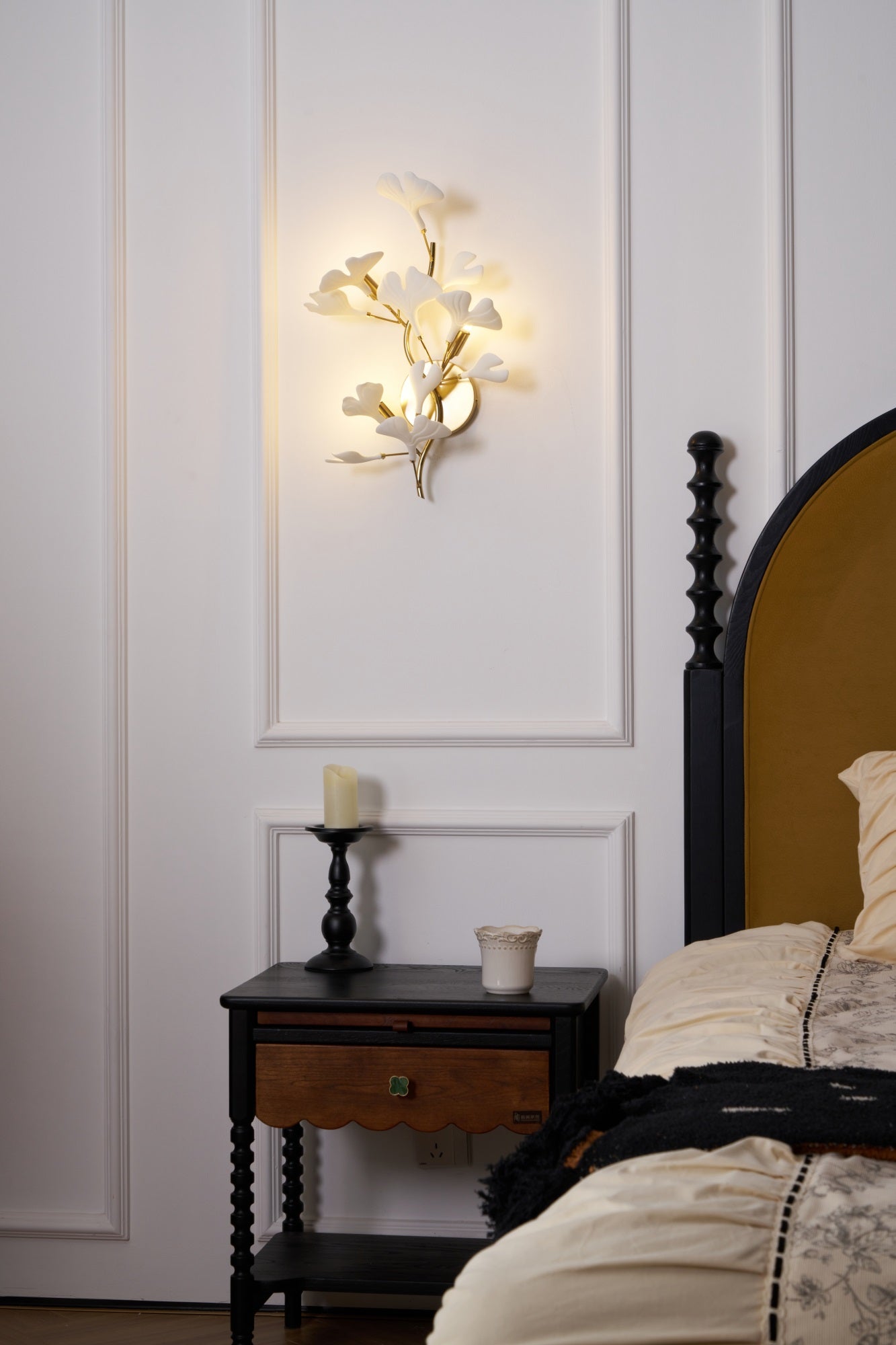 Wylie Applique Murale Postmoderne Luxe Gingko Céramique