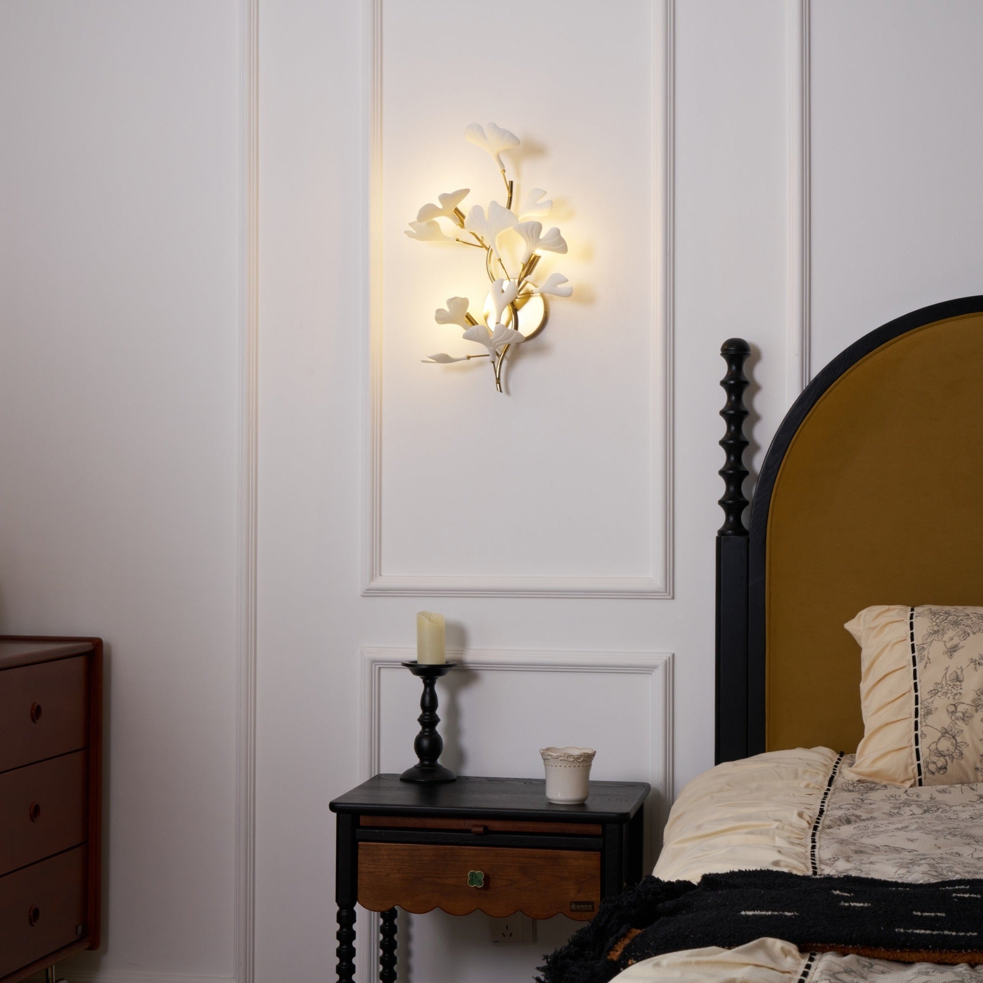 Wylie Applique Murale Postmoderne Luxe Gingko Céramique