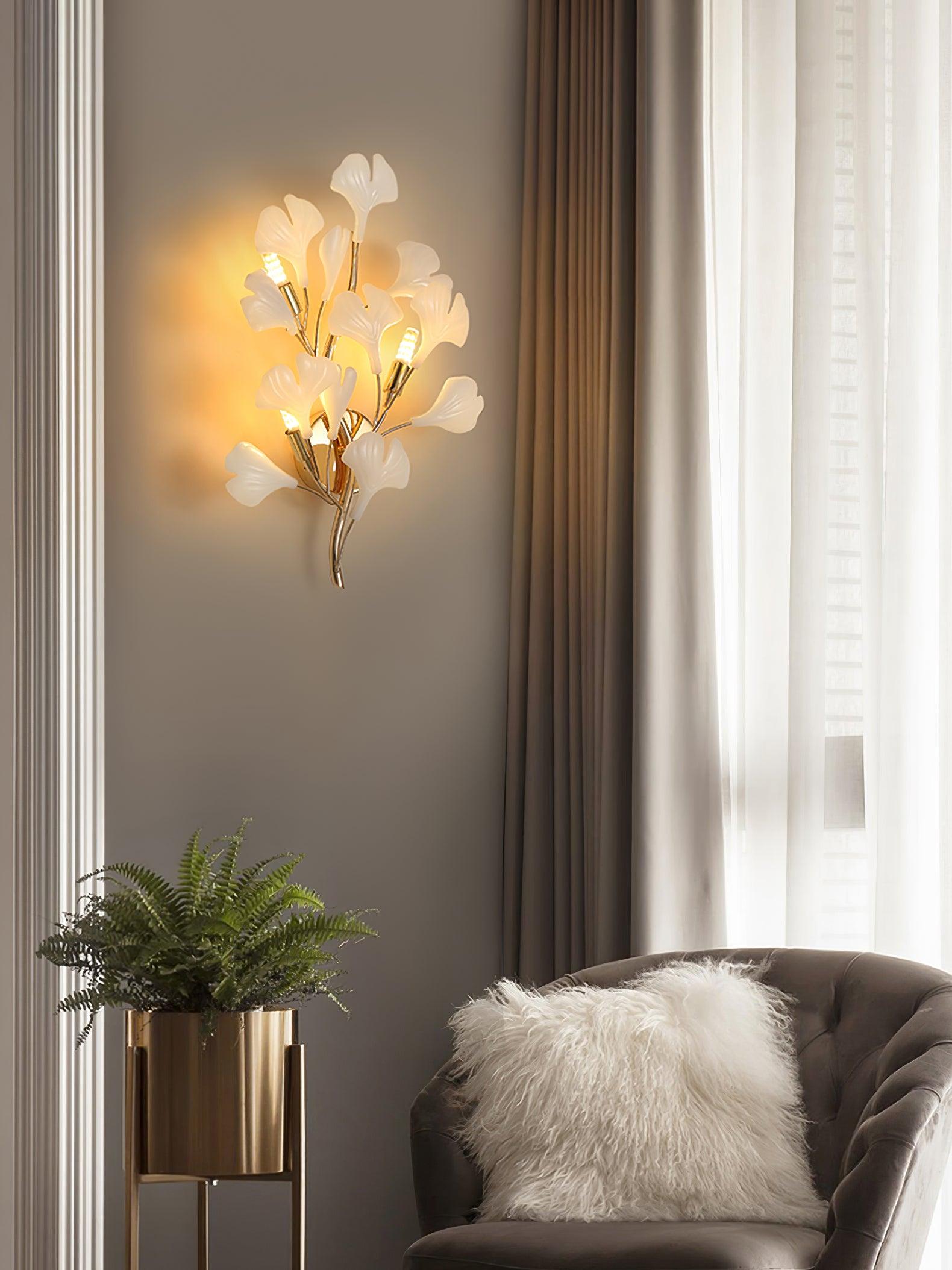 Wylie Applique Murale Postmoderne Luxe Gingko Céramique
