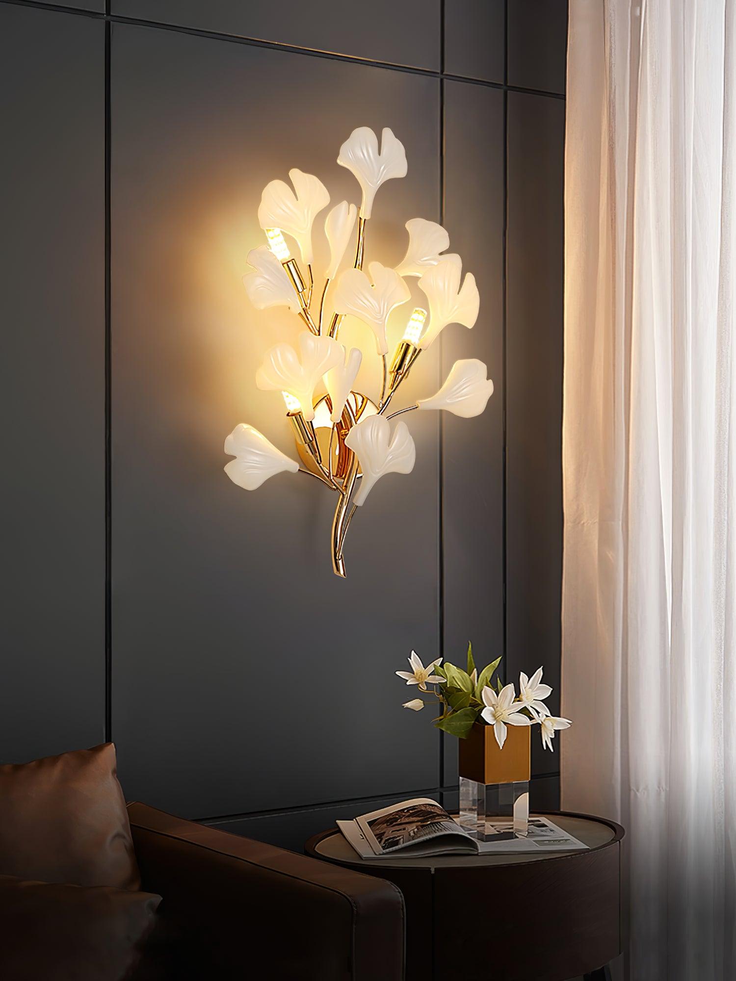 Wylie Applique Murale Postmoderne Luxe Gingko Céramique