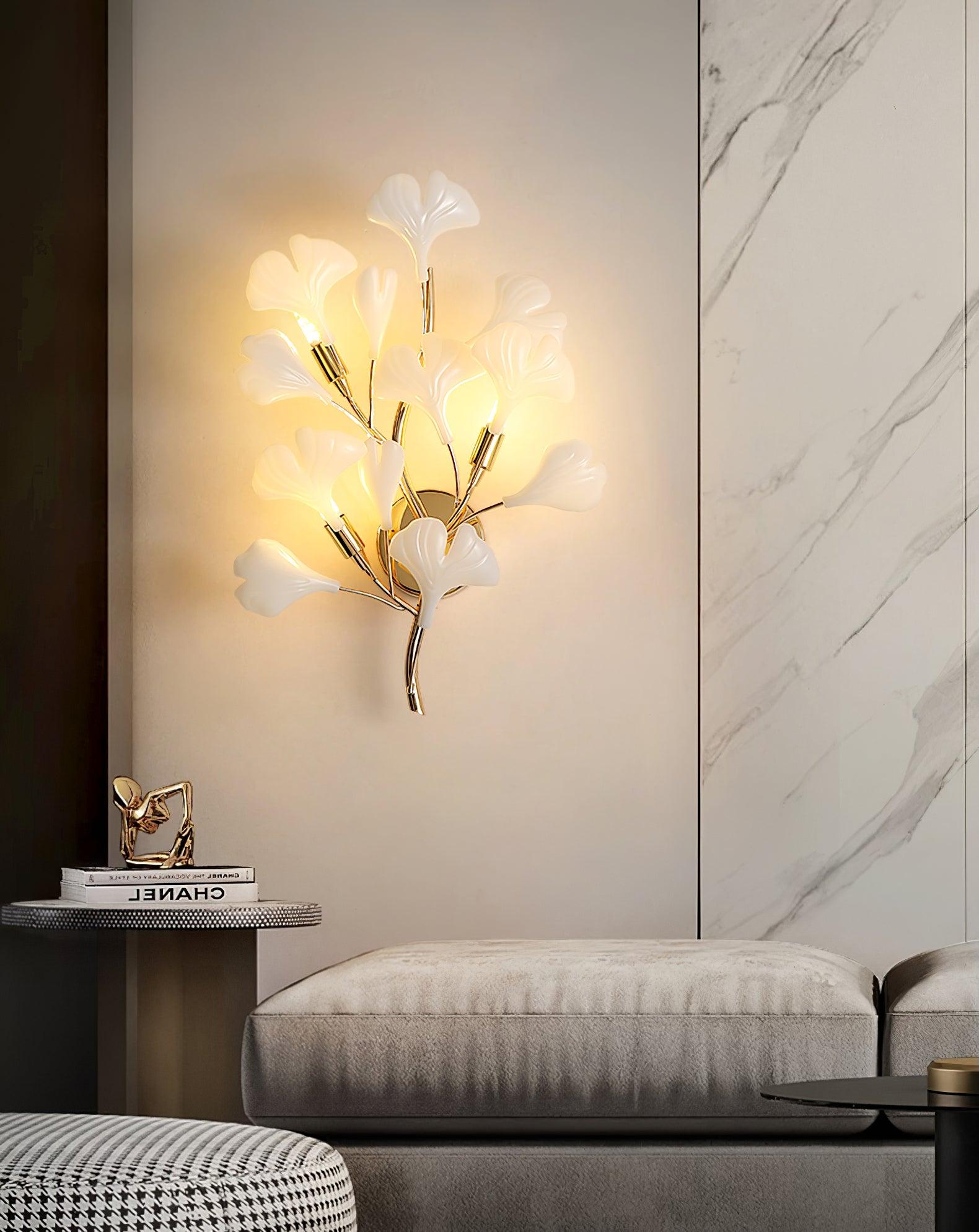 Wylie Applique Murale Postmoderne Luxe Gingko Céramique