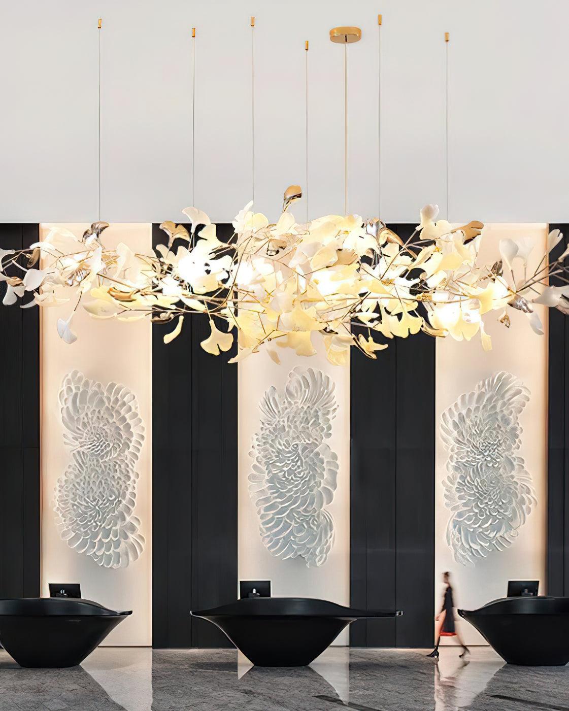 Unoryra Lustre Postmoderne Céramique Nuage Ginkgo