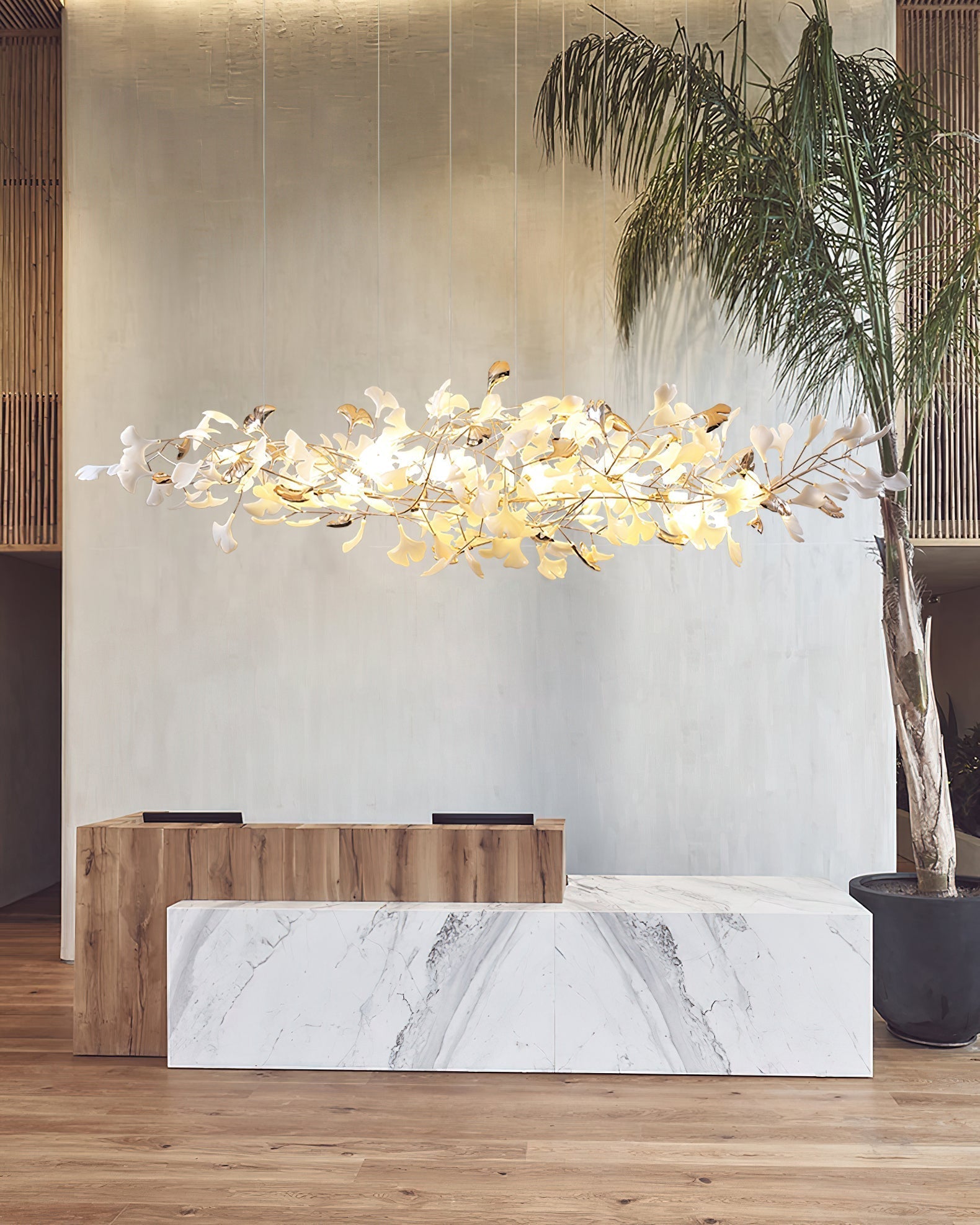 Unoryra Lustre Postmoderne Céramique Nuage Ginkgo