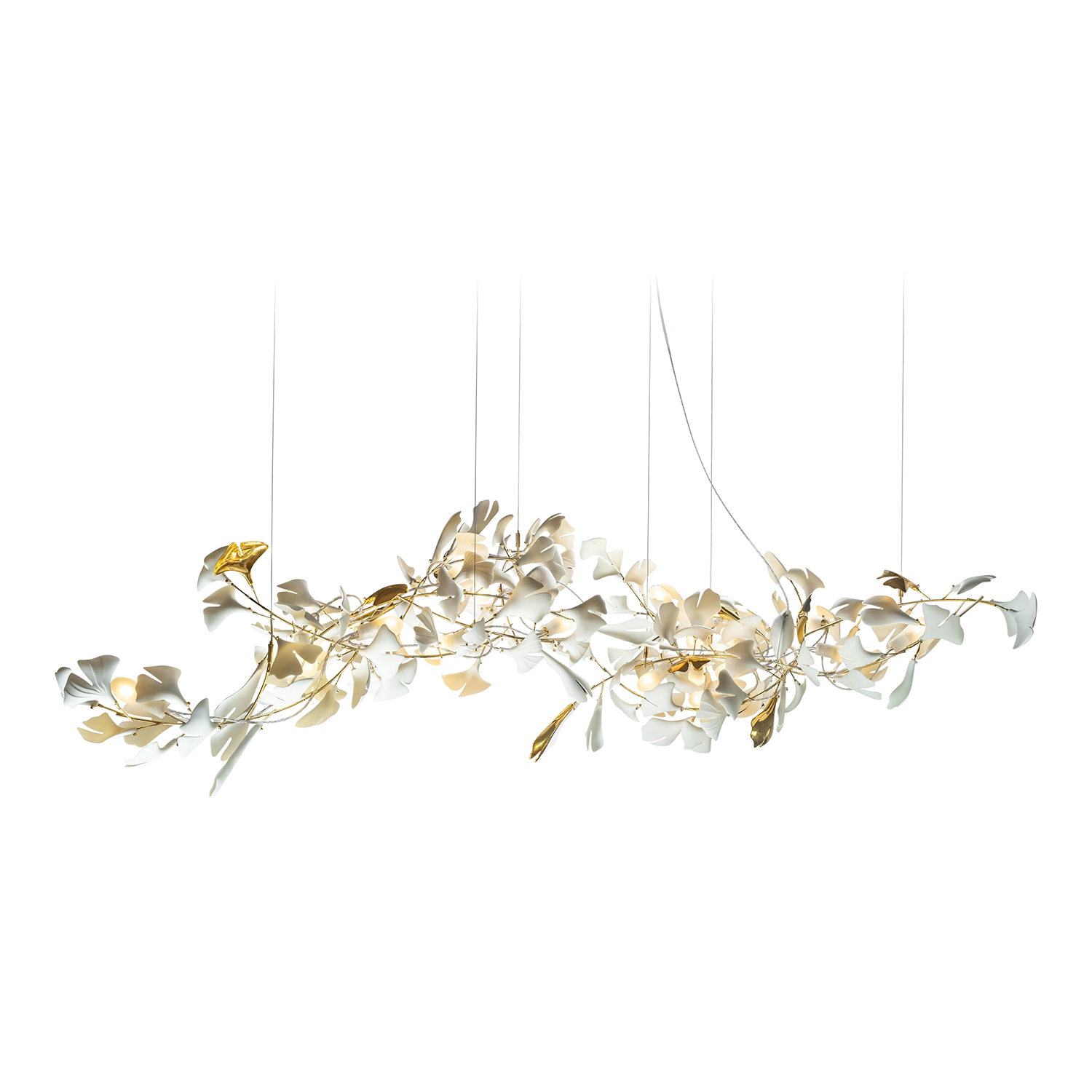 Olivia Lustre en céramique en forme de branche avec feuille de gingko