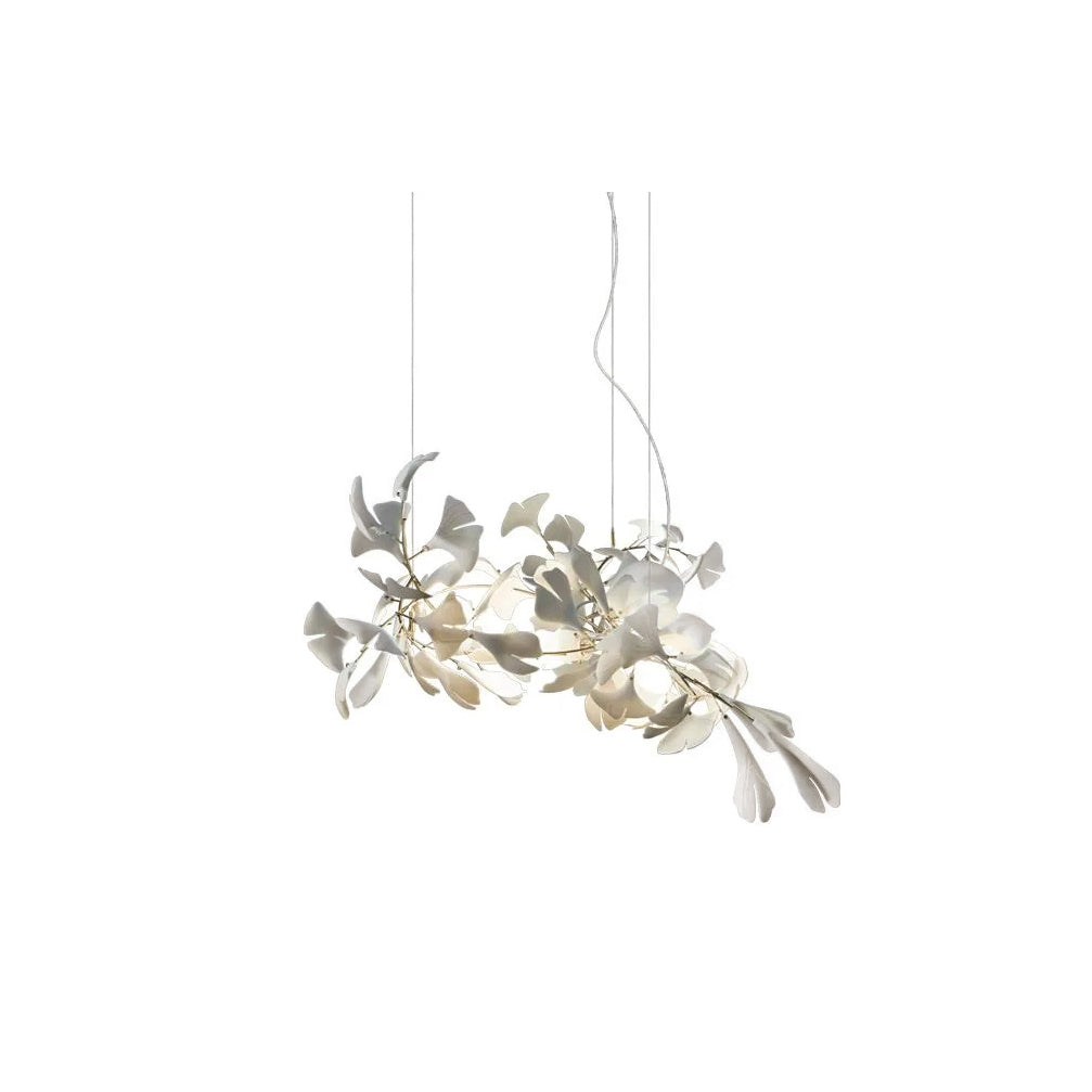 Olivia Lustre en céramique en forme de branche avec feuille de gingko