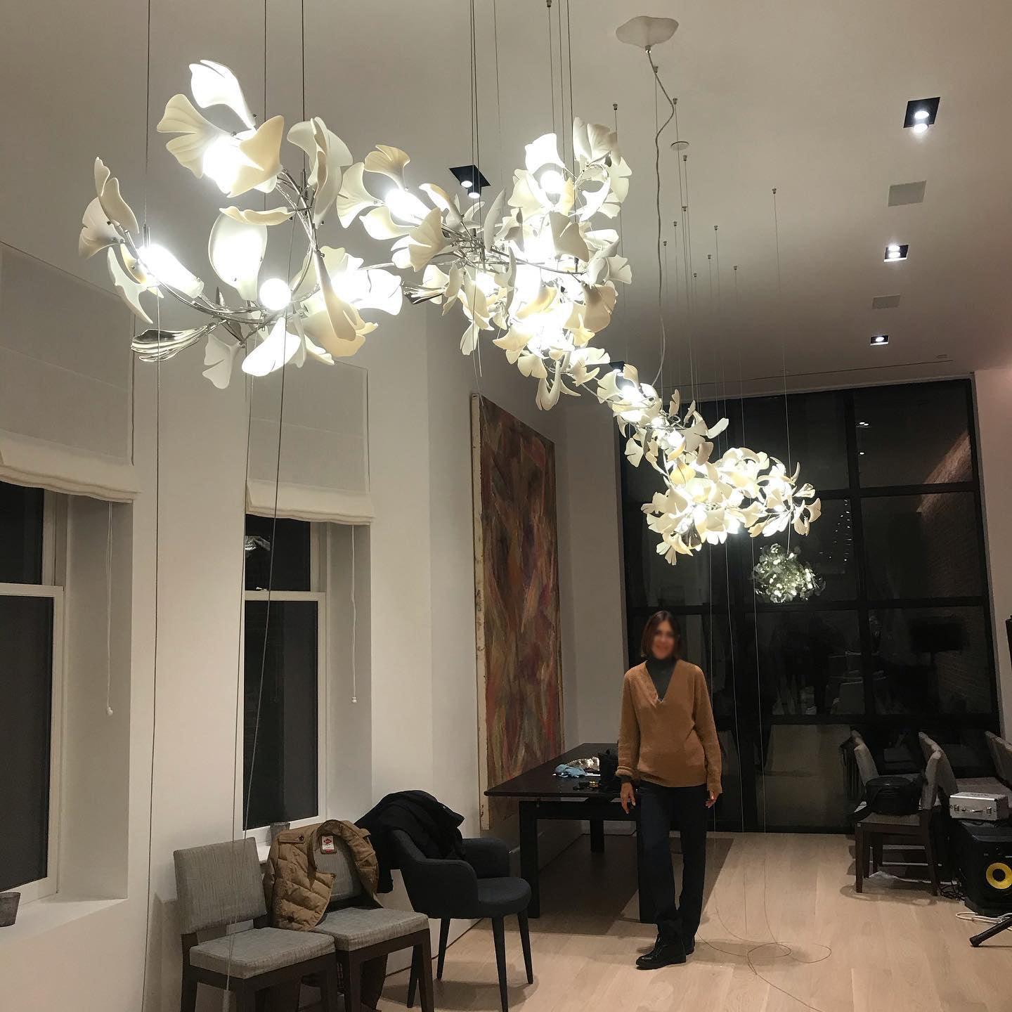 Bloom Lustre Moderne Abat-jour Céramique Feuille