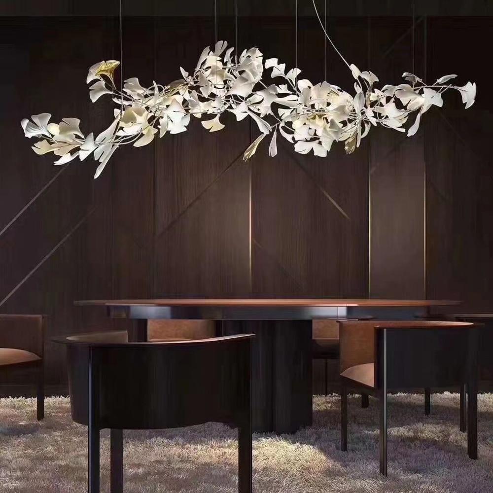 Bloom Lustre Moderne Abat-jour Céramique Feuille