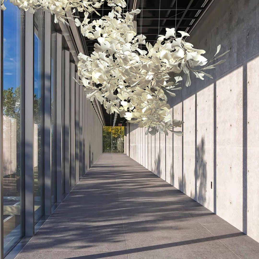 Bloom Lustre Moderne Abat-jour Céramique Feuille