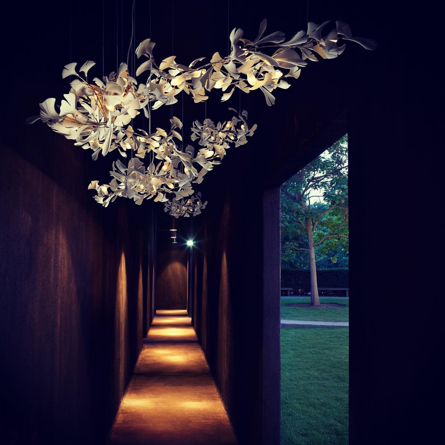 Bloom Lustre Moderne Abat-jour Céramique Feuille