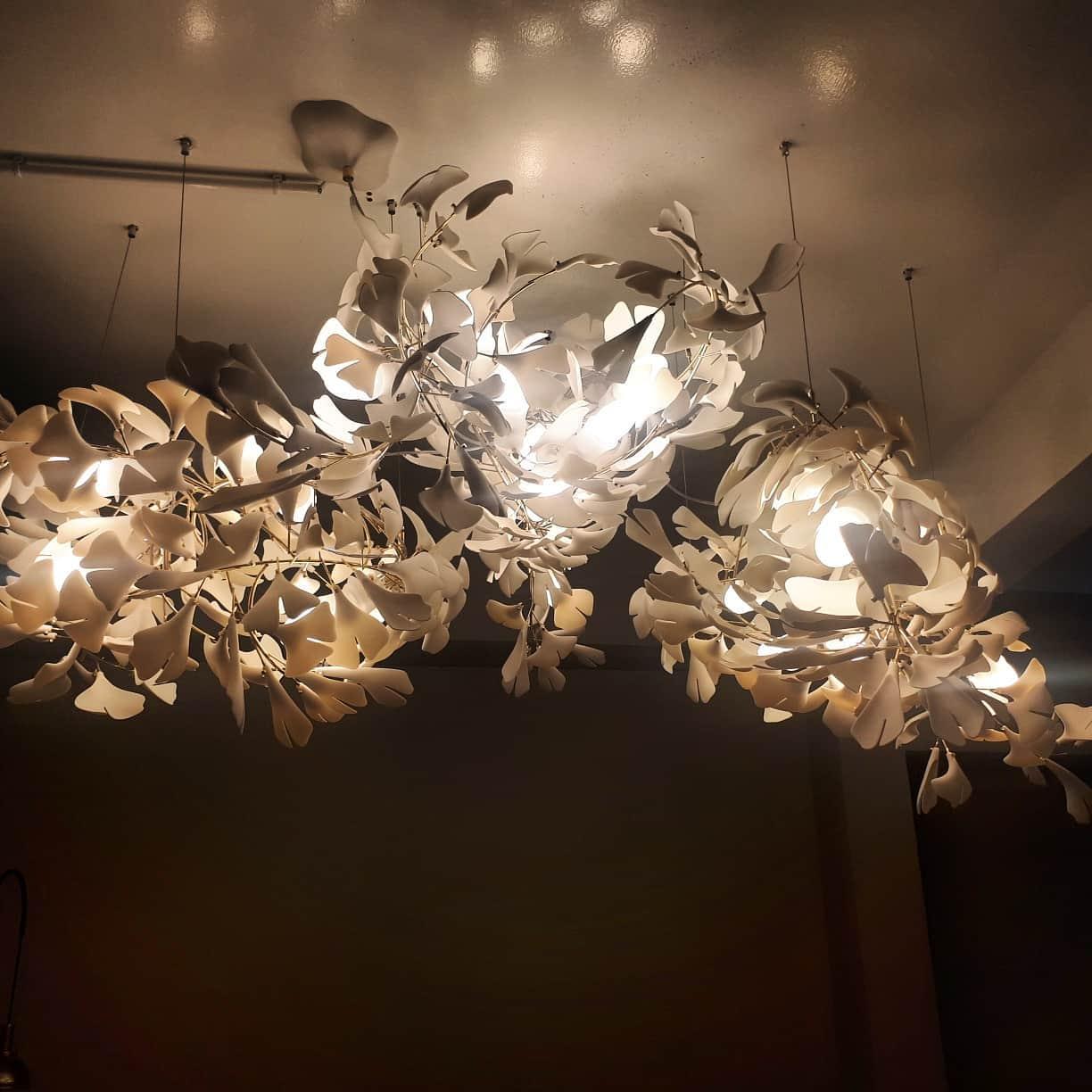 Bloom Lustre Moderne Abat-jour Céramique Feuille
