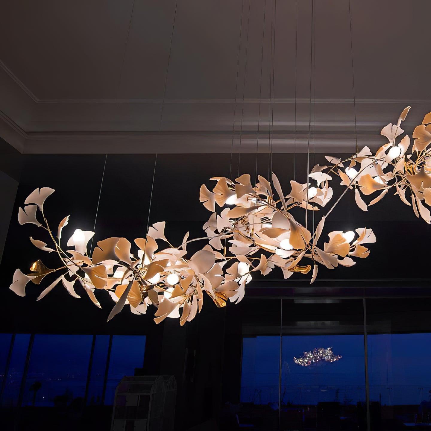 Bloom Lustre Moderne Abat-jour Céramique Feuille