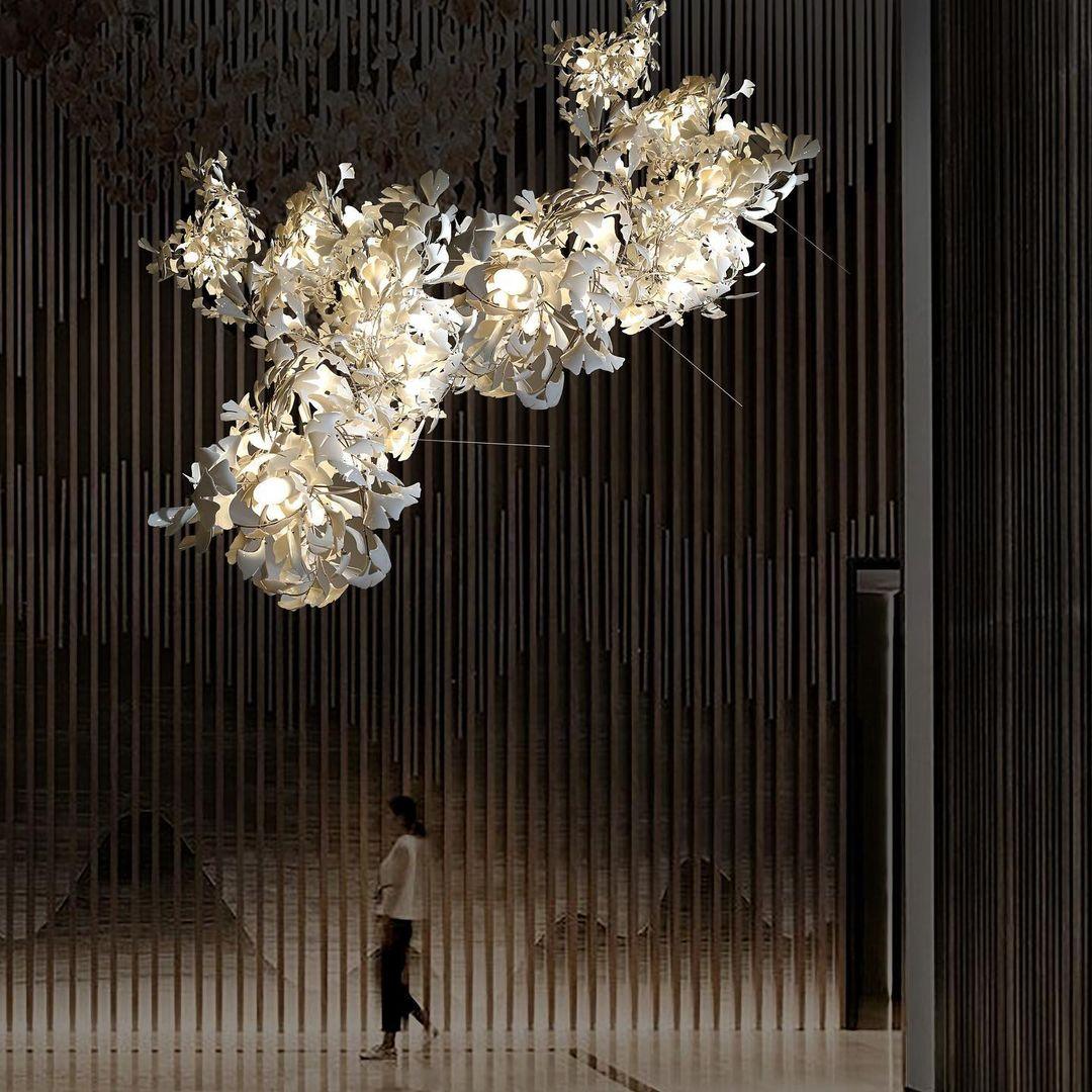 Bloom Lustre Moderne Abat-jour Céramique Feuille