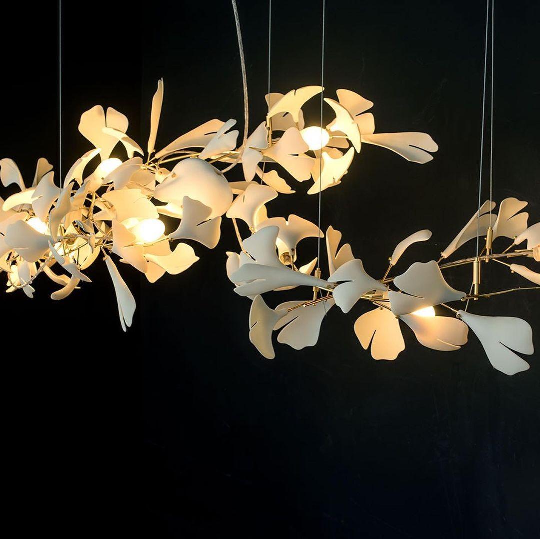 Bloom Lustre Moderne Abat-jour Céramique Feuille