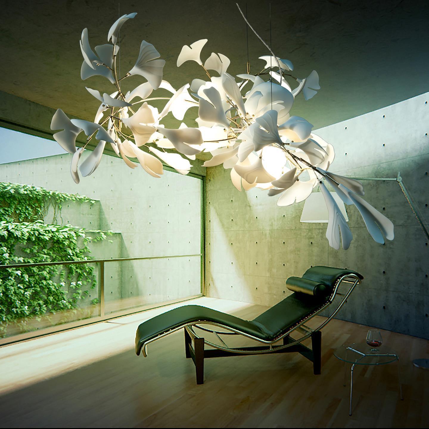 Bloom Lustre Moderne Abat-jour Céramique Feuille