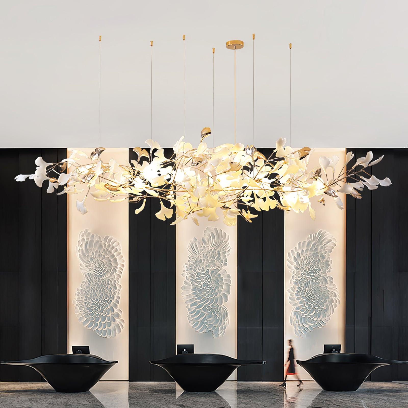 Unoryra Lustre Postmoderne Céramique Nuage Ginkgo