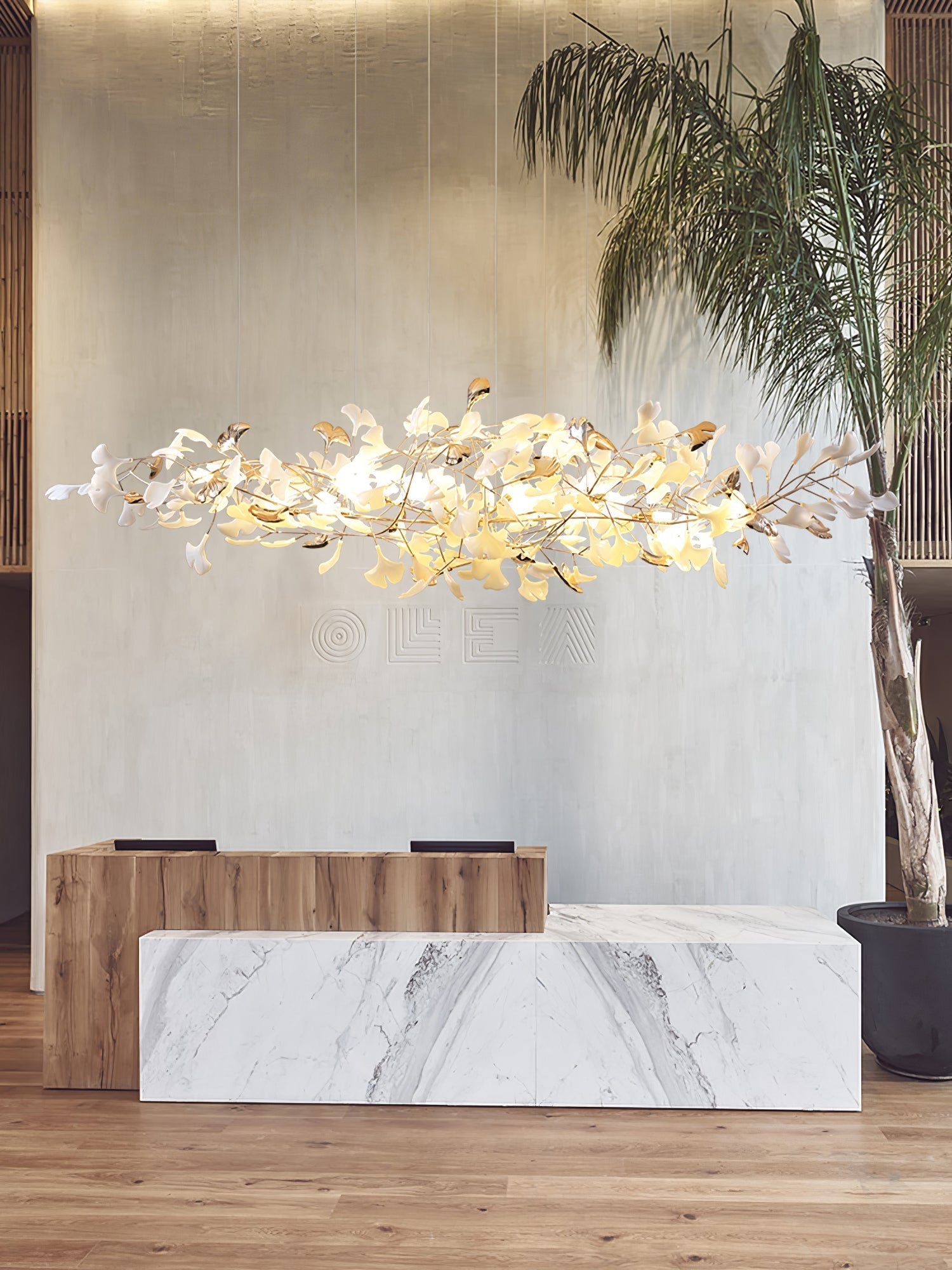 Unoryra Lustre Postmoderne Céramique Nuage Ginkgo