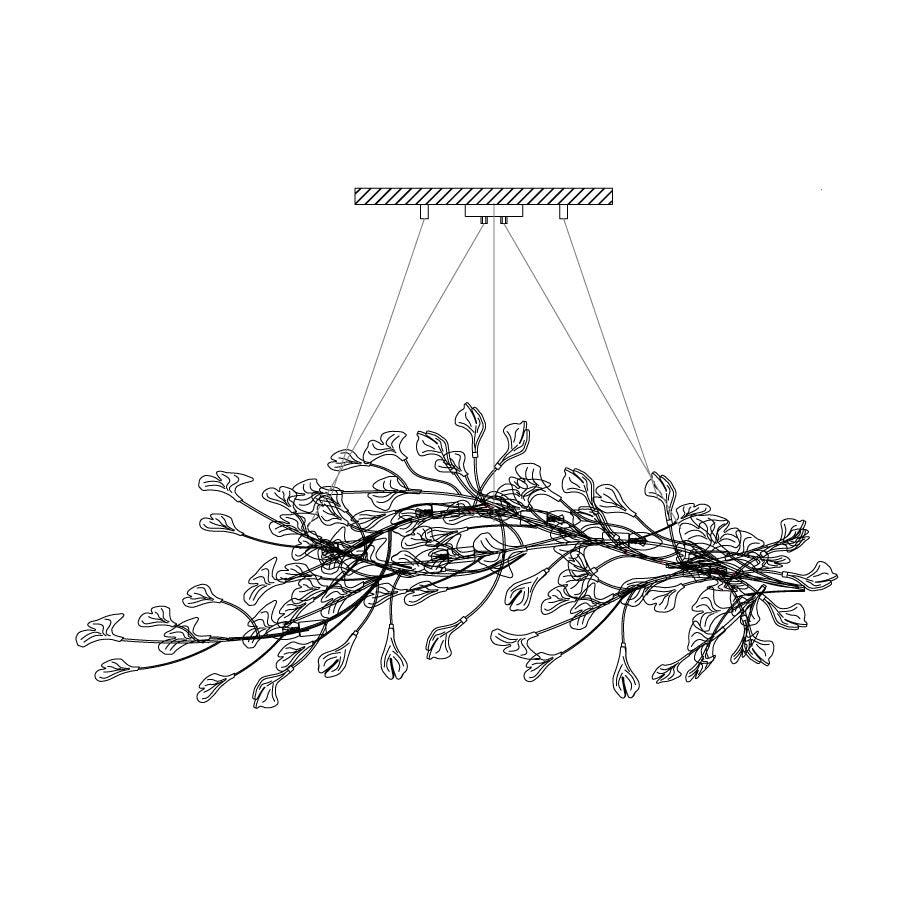 Bloom Lustre Moderne Abat-jour Céramique Feuille