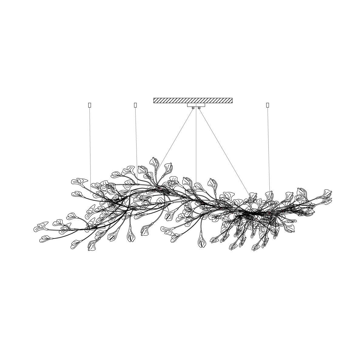 Bloom Lustre Moderne Abat-jour Céramique Feuille