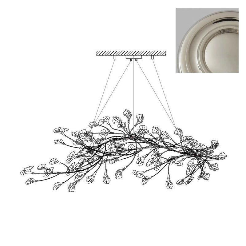 Bloom Lustre Moderne Abat-jour Céramique Feuille
