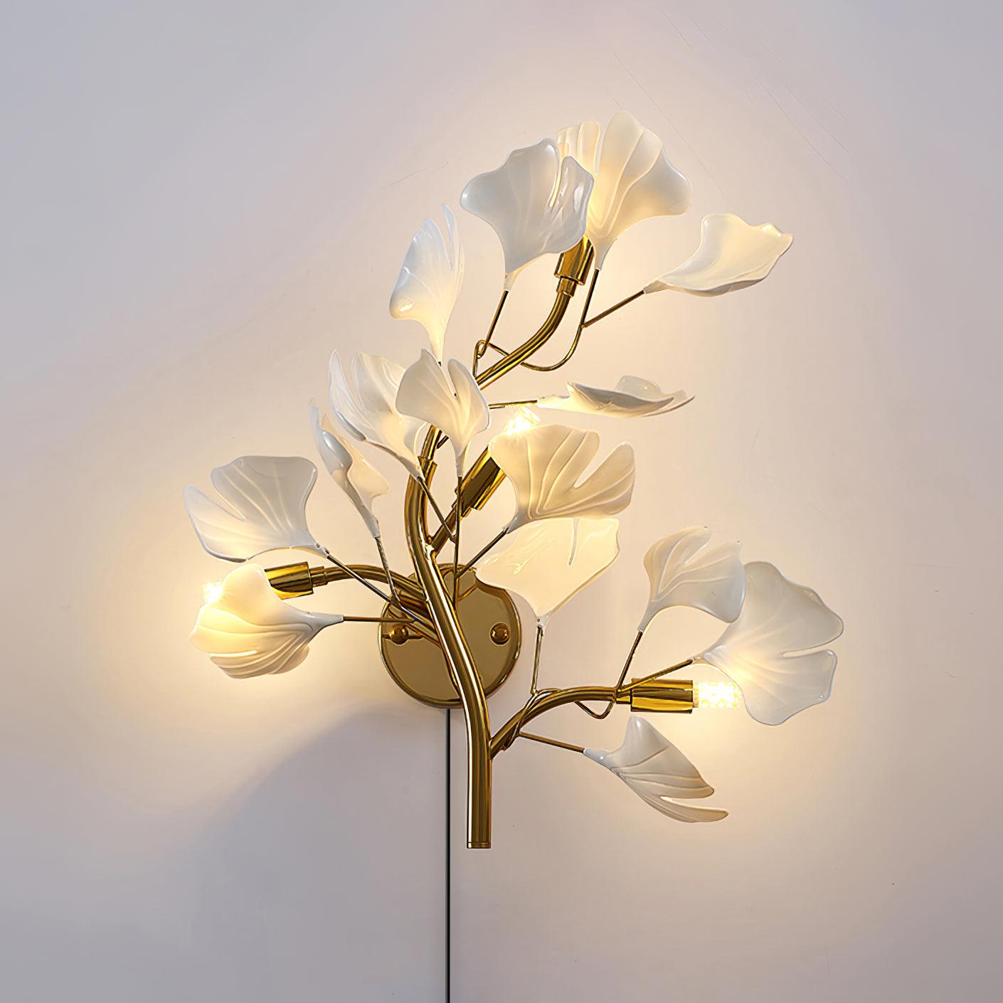 Aurean Applique murale à brancher Luminaire floral en acrylique Élégance française