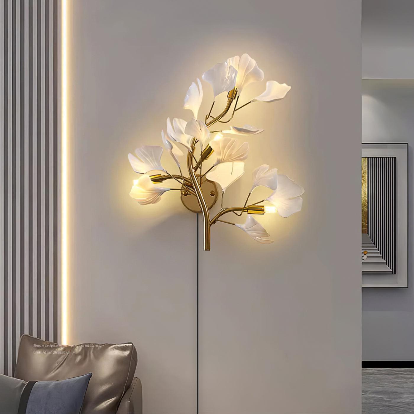 Aurean Applique murale à brancher Luminaire floral en acrylique Élégance française