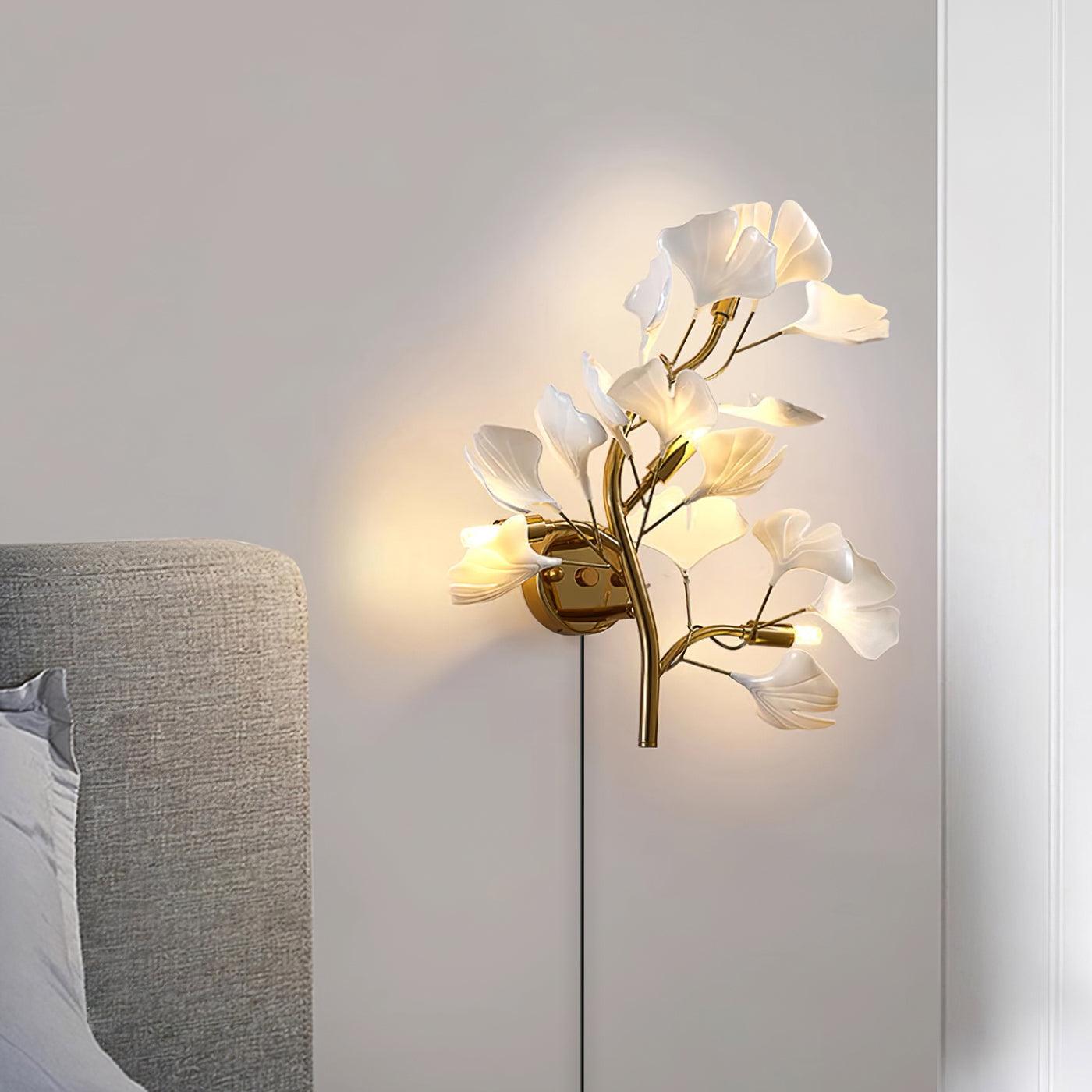 Aurean Applique murale à brancher Luminaire floral en acrylique Élégance française