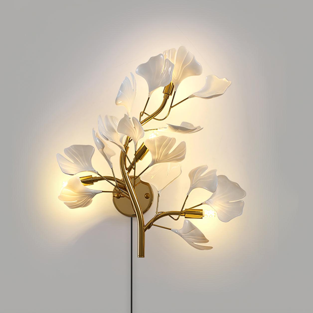 Aurean Applique murale à brancher Luminaire floral en acrylique Élégance française