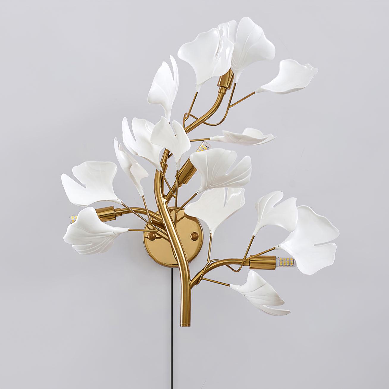 Aurean Applique murale à brancher Luminaire floral en acrylique Élégance française