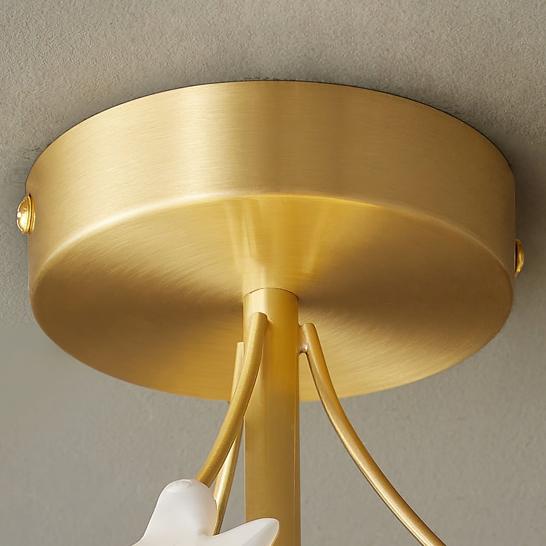 Ginkgo Lustre Plafonnier Rosalia Feuille de Ginkgo Base Dorée