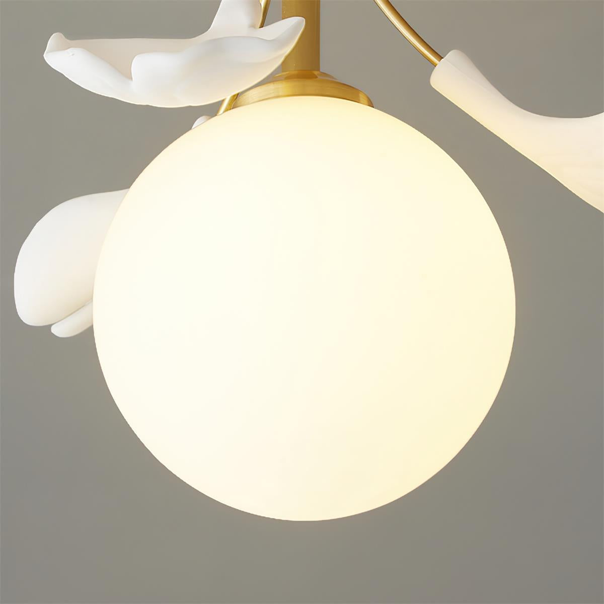 Ginkgo Rosalia Plafonnier Feuille Pétale Laiton Moderne