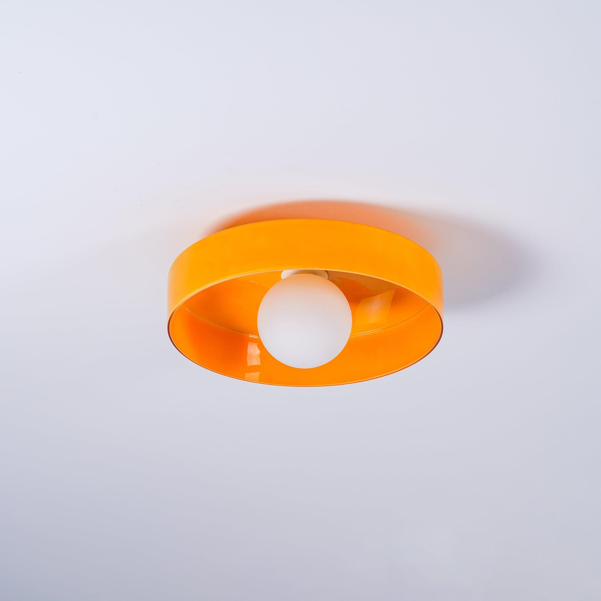 Solara Plafonnier Orange Anneau Ludique Sculptural