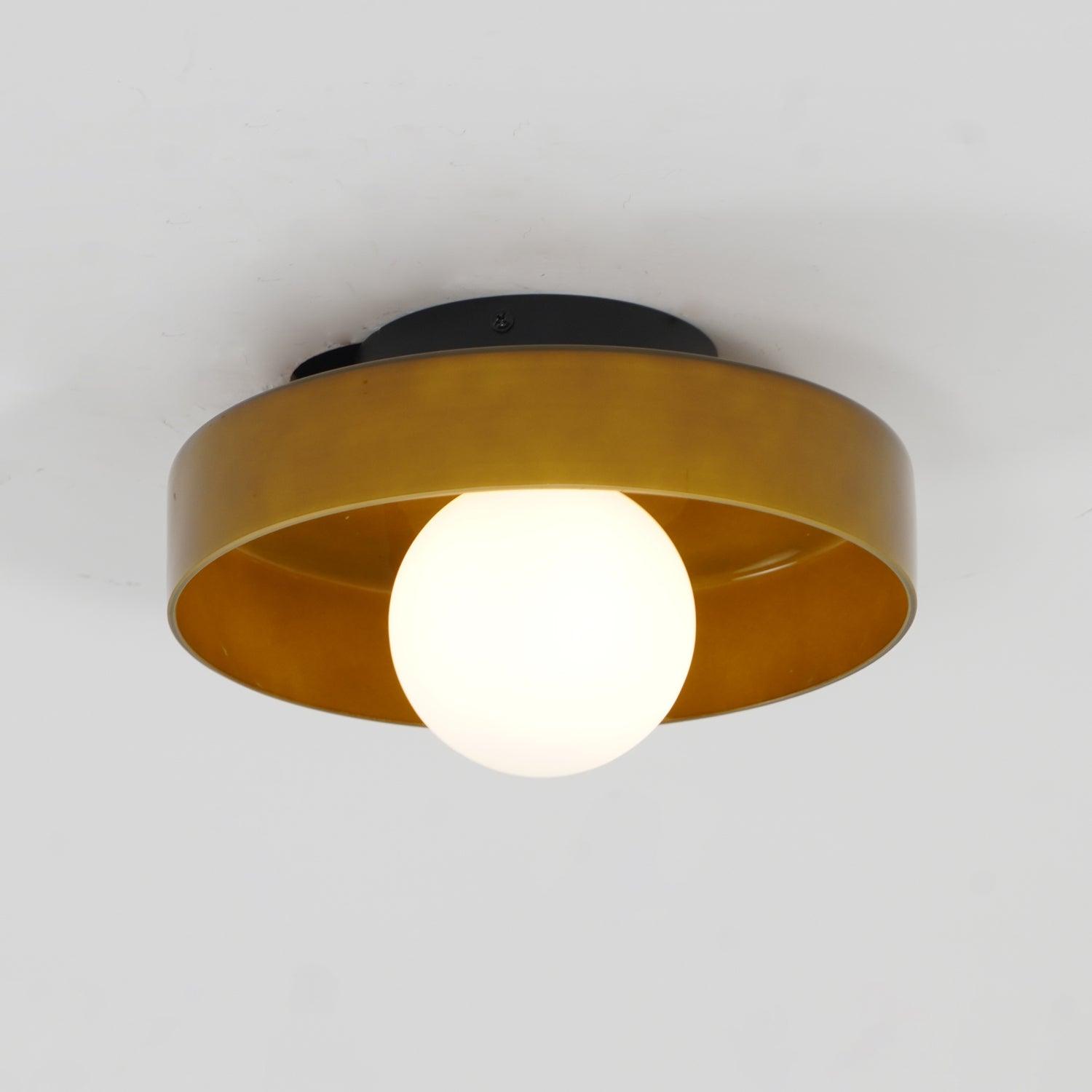 Solara Plafonnier Orange Anneau Ludique Sculptural