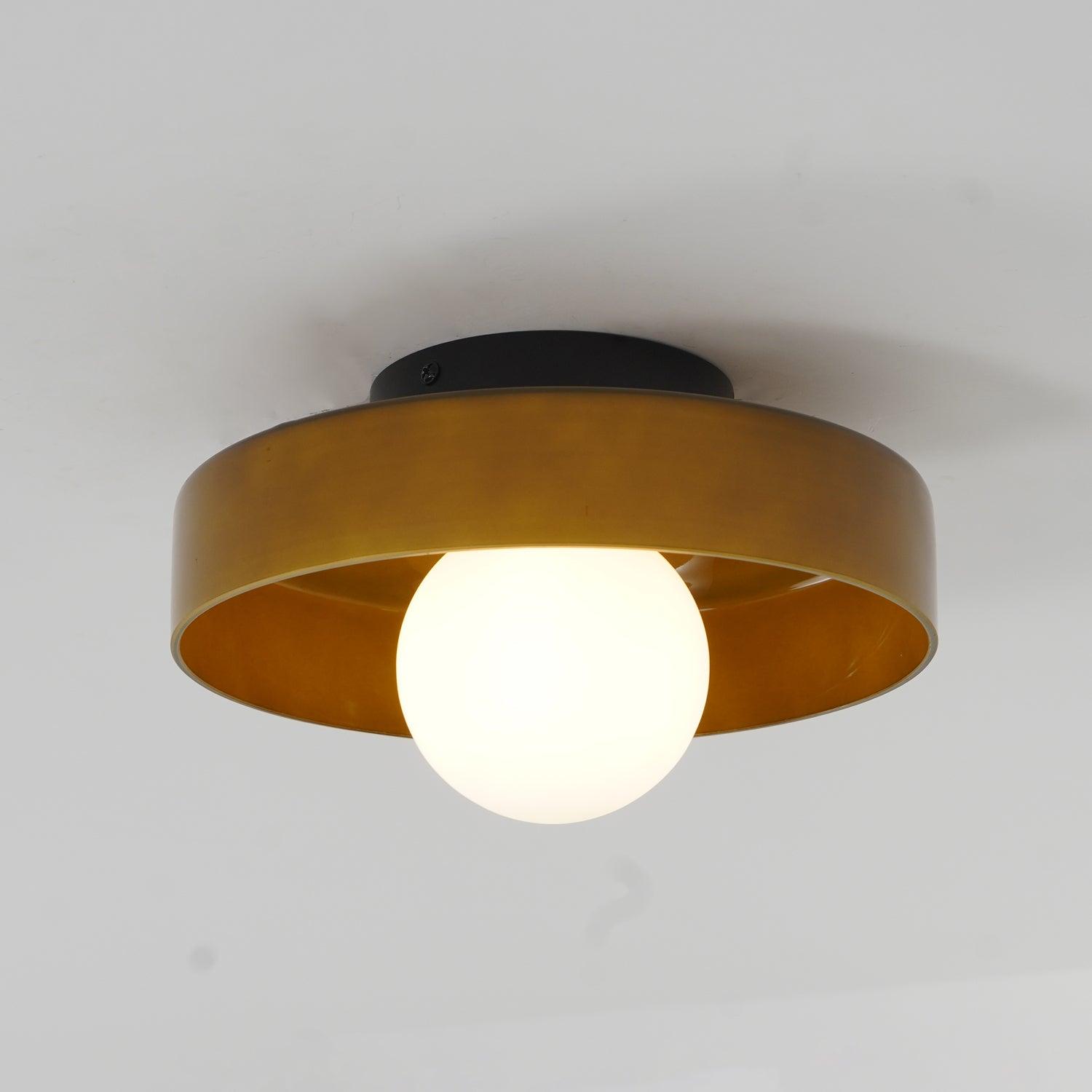Solara Plafonnier Orange Anneau Ludique Sculptural