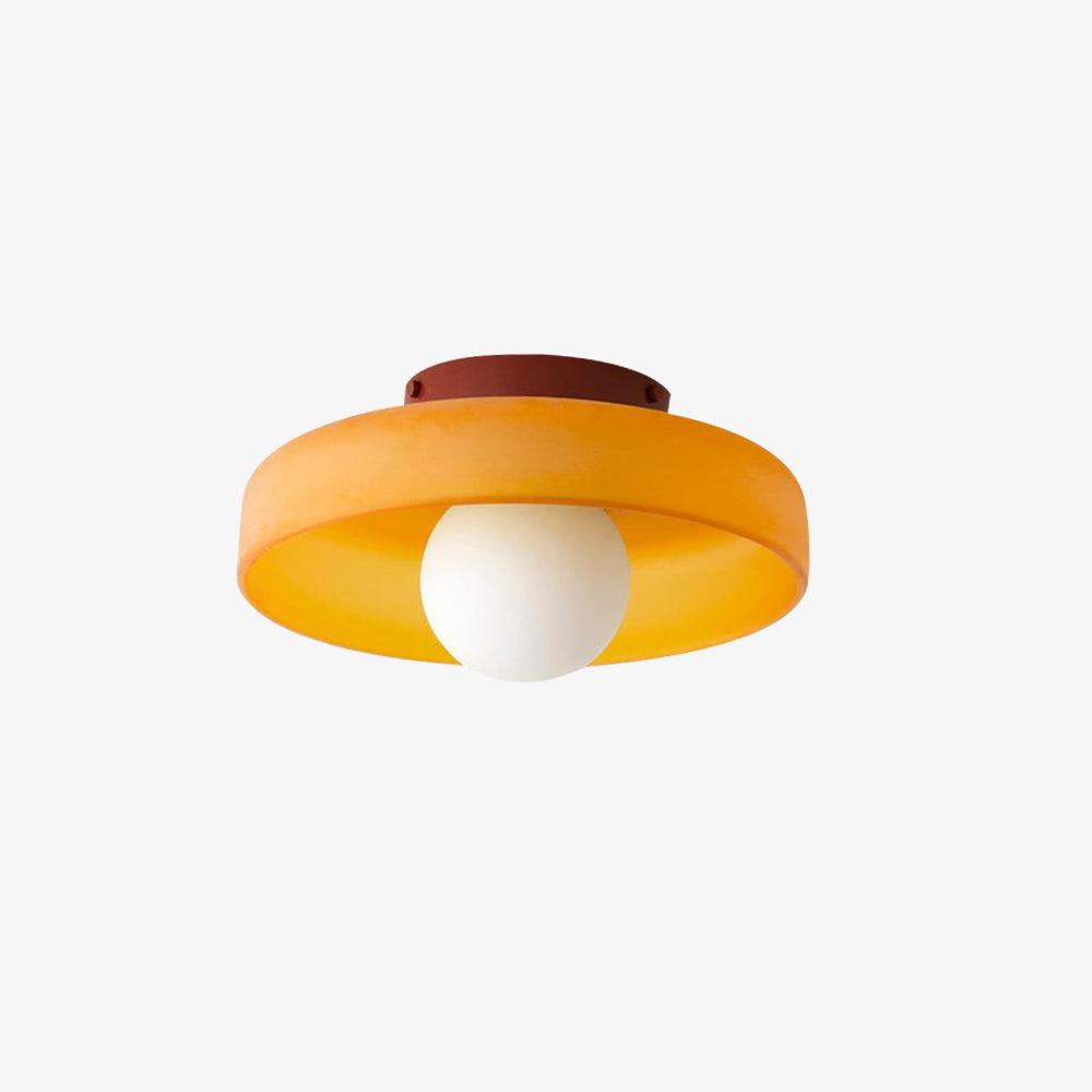 Solara Plafonnier Orange Anneau Ludique Sculptural