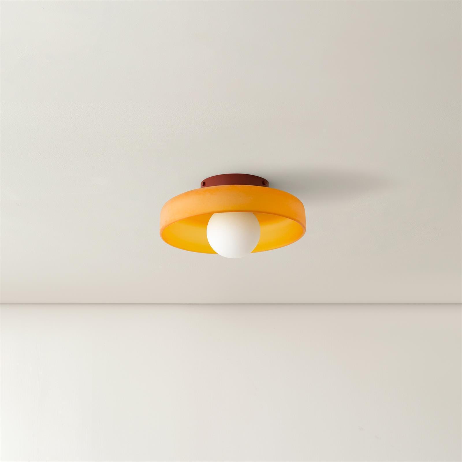 Solara Plafonnier Orange Anneau Ludique Sculptural