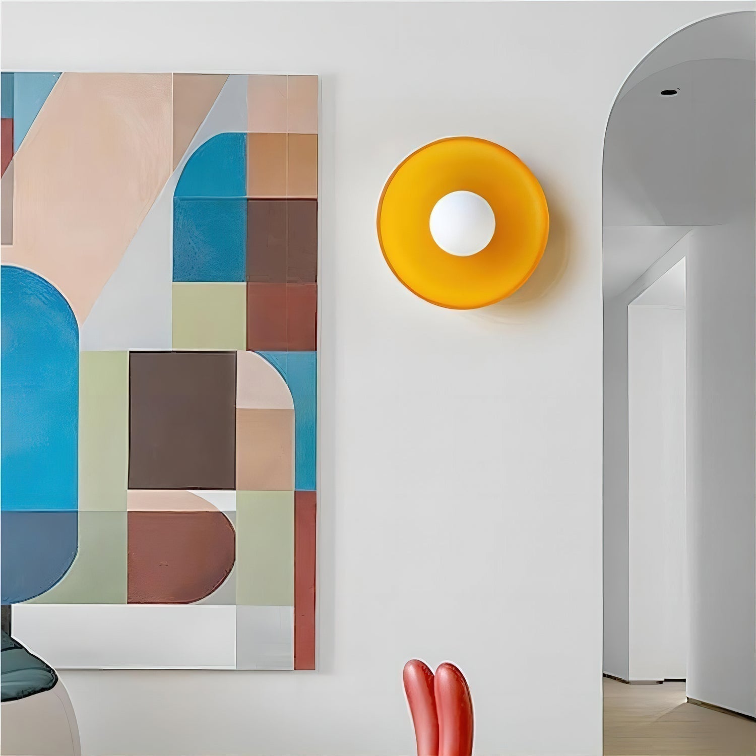 Solara Plafonnier Orange Anneau Ludique Sculptural