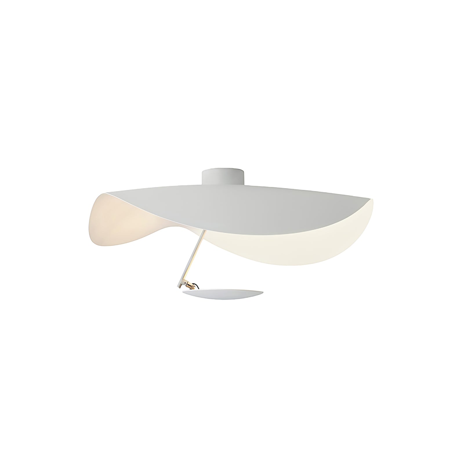 Solara Plafonnier Abat-jour Courbé et Intérieur Doré