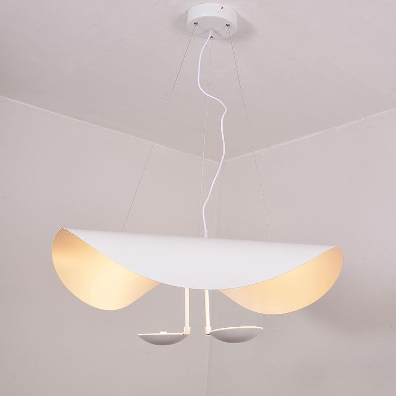 Lustra Suspension Lampe Abat-jour Courbé Noir et Or