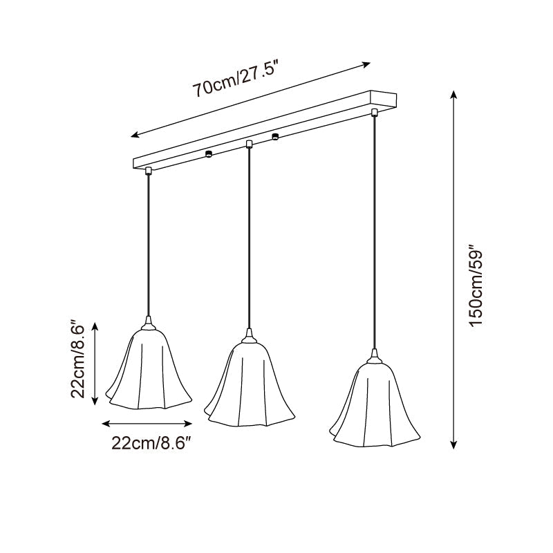 Glacea Suspension Silhouette de Cloche Fleur